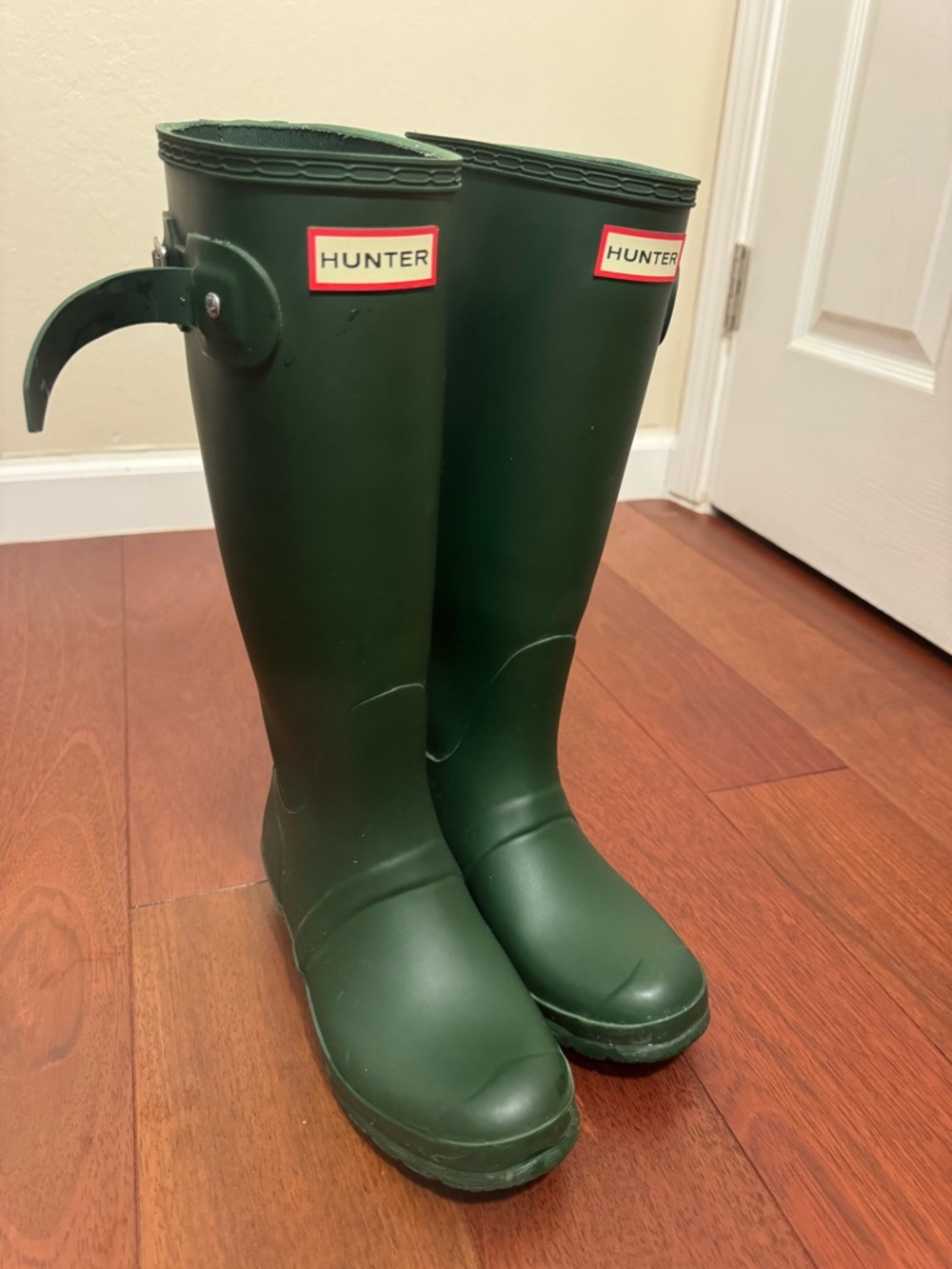 Hunter Forest Green Knee-High Rubber Rain Boots